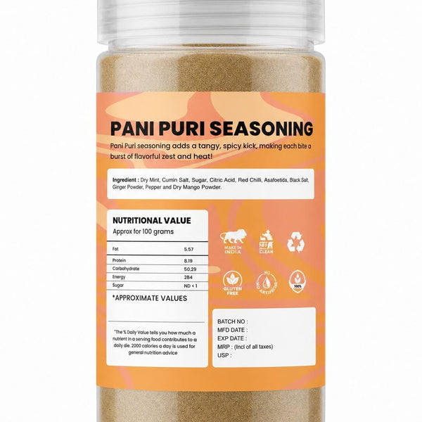 Pani Puri Masala | Golgappa Water Seasoning Powder | Spicy & Tangy Pani Mix for Puchka, Jaljeera & Chaat | Instant Street Style Flavor
