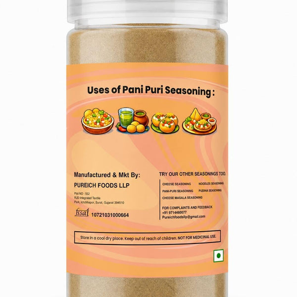 Pani Puri Masala | Golgappa Water Seasoning Powder | Spicy & Tangy Pani Mix for Puchka, Jaljeera & Chaat | Instant Street Style Flavor