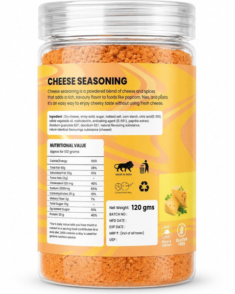PUREICH Cheddar Cheese Powder | Popcorn Seasoning Powder | Cheesy Sprinkle for Pasta, Pizza, Nachos & Fries | Rich Creamy Flavor