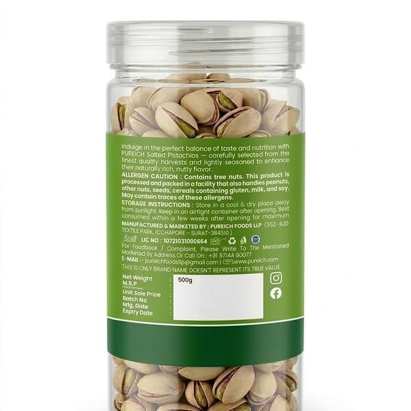 Premium California Roasted & Salted Pistachios | Healthy Snacks, Dry Fruits, Pista | Tasty & Healthy | High in Protein & Dietary Fiber | Low Calorie Nuts