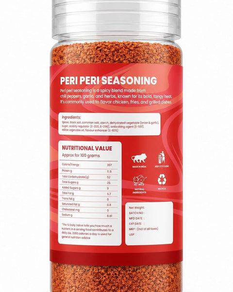 Peri Peri Seasoning | Piri Piri Spice Mix | Multi-Purpose Masala for Fries, Corn, Makhana & Snacks | No Added MSG | Zero Artificial Colours