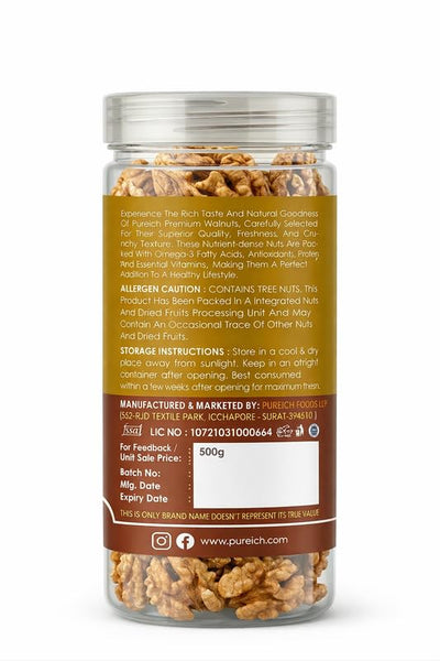 Premium Walnut Kernels | 100% Natural Raw Walnuts Without Shell | Akrot Giri Dry Fruit Rich in Iron and Protein | Ideal for Breakfast | Low in Calorie Nuts