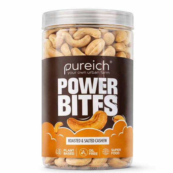 Premium Roasted and Salted Cashews/Kaju | Flavourful & Crunchy Snack Handpicked | Salted & Slow Roasted Cashews Rich in Protein | Magnesium | Phosphorus