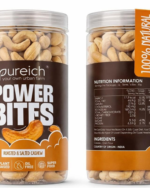 Premium Roasted and Salted Cashews/Kaju | Flavourful & Crunchy Snack Handpicked | Salted & Slow Roasted Cashews Rich in Protein | Magnesium | Phosphorus